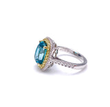 Simon G Blue Zircon and Yellow Diamond Ring C846MR2846