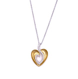 Two Tone Gold and Diamond Heart Pendant A317ZP1134