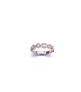 Yellow and White Diamond Band Style Ring A093UR2320-5