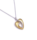 Two Tone Gold and Diamond Heart Pendant A317ZP1134