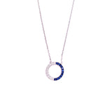 Zeghani Sapphire and Diamond Circle Pendant Necklace F317ZP1341