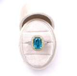 Simon G Blue Zircon and Yellow Diamond Ring C846MR2846