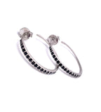 Jorge Revilla Spain Black Spinel Hoop Earrings F351PE129-1763/EN