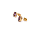 Amethyst Earrings in Yellow Gold