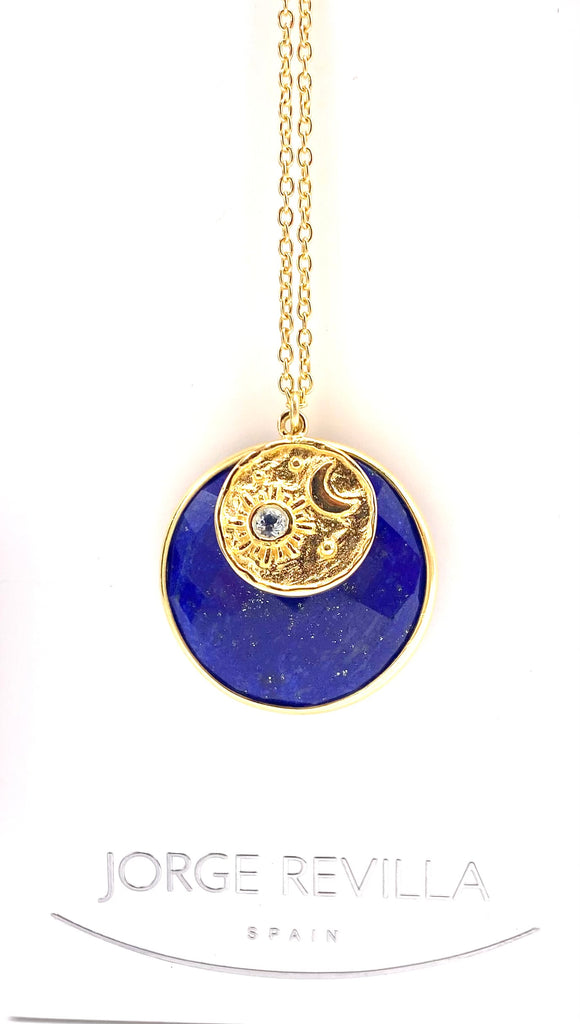 Jorge Revilla Spain Luna Collection Lapis Lazuli and Blue Topaz Necklace  F351CL129-30/LAO