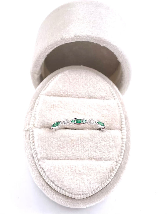 Petite Emerald and Diamond Band Ring C245RG84291-WDE
