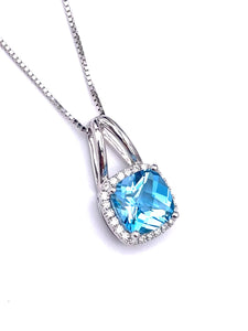 Blue Topaz Necklace F314P815CK-Zt