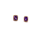 Amethyst Earrings in Yellow Gold