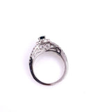 Blue Sapphire Ring in White Gold C330B437042