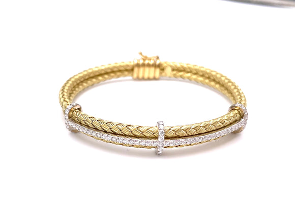 Simon G Braided Gold and Diamond Bracelet A84609135