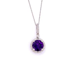 Amethyst Necklace in White Gold F330B425147