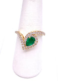 Pear Shaped Emerald Ring in Yellow Gold C093UR2358-EM-Y