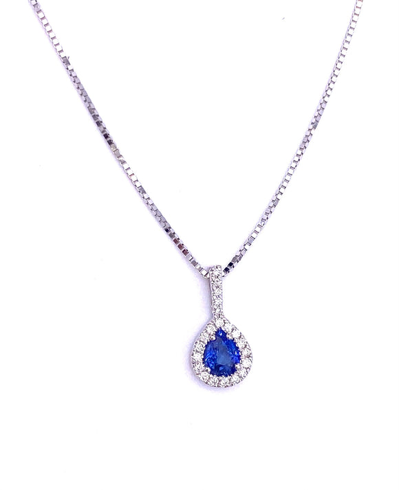 Petite Blue Sapphire and Diamond Necklace F093MP8672