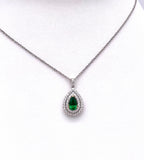 Emerald Necklace in White Gold F330B416068