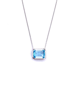 Bezel Set Blue Topaz Necklace F223DN1734WBT