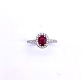 Oval Ruby Ring in White Gold C093KR3648WRB-18K