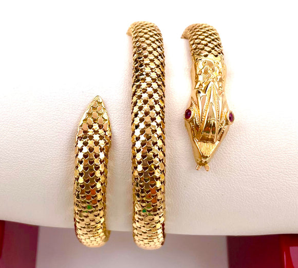 Estate 18K Snake Wrap Bracelet EF-SNAKE