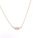 Petite Yellow Gold & Diamond Olive Branch Necklace A087P10586-18