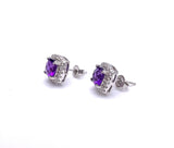 White Gold Amethyst and Diamond Earrings F314STE160CK-A
