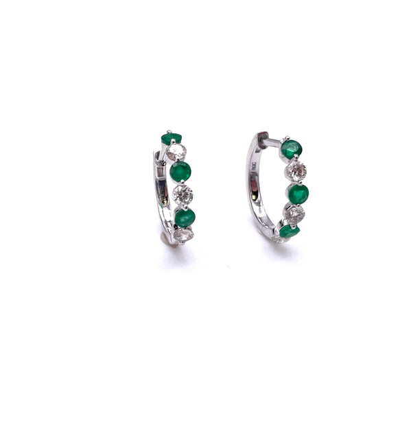 Emerald Hoop Earrings A227WHE200098EM