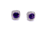 White Gold Amethyst and Diamond Earrings F314STE160CK-A