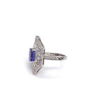 Art Deco Tanzanite and Diamond Ring C401R07252-TZW