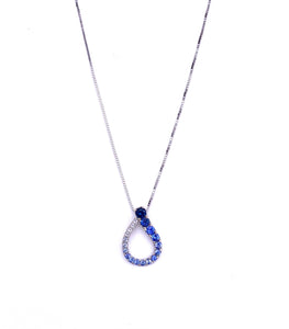 Shades of Blue Sapphire Pendant Necklace F368PCC088GSXWI