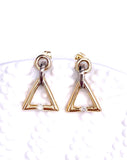 Estate Two Tone Geometric Earrings