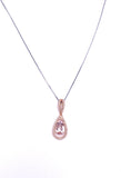 Morganite and Diamond Necklace in Rose Gold F038PCK30129