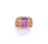 Emerald Cut Amethyst Ring in Rose Gold C401R03801AM