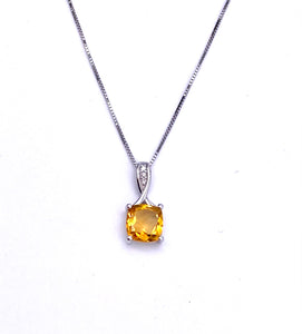 Citrine Necklace in White Gold F312PM7062CI