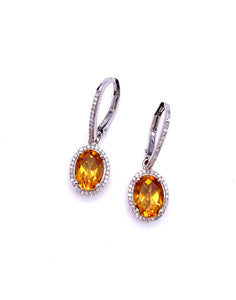 Citrine Lever Back Dangle Earrings F330B382117