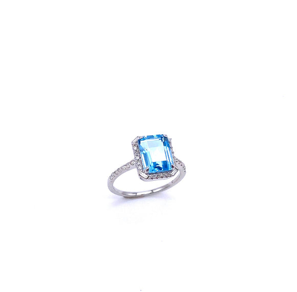 Blue Topaz and Diamond Ring C401R03940BTW