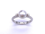 White Pearl and Diamond Ring C333PR621