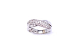 Pave Diamond Cross Over Ring A085LR6727W4411