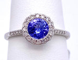 Round Tanzanite Ring With Diamond Accents C401R04305