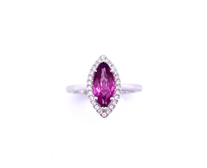 Marquis Shaped Rhodolite Garnet and Diamond Ring C038LCK30164RGAR