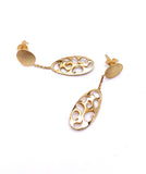 Yellow Gold Paisley Dangle Earrings F312LE968