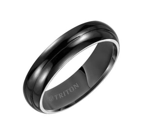 Domed Black Triton Wedding Band D00511-2048