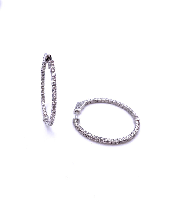 Diamond Inside Out Hoop Earrings 2.15 TDW A330B363881