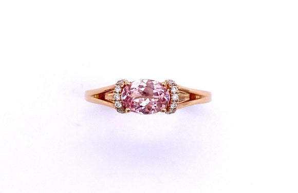 Lotus Garnet and Diamond Ring in Rose Gold C368R735089