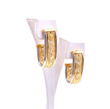 Two Tone “J” Hoop Earrings F312LE1864