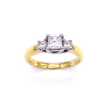 Three Stone Princess Cut Diamond Ring In 18K A846LP1386