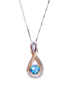 Two Tone Blue Topaz Necklace F314P1203CK-ZT