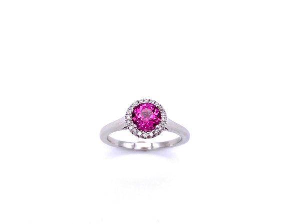 Round Rhodolite Garnet and Diamond Ring C038LCK10260