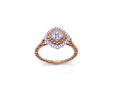 Square Design Diamond Ring in Rose Gold A804RGDIA05079