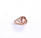 Large Oval Morganite and Diamond Ring by Pe Jay Creations C070FD12013