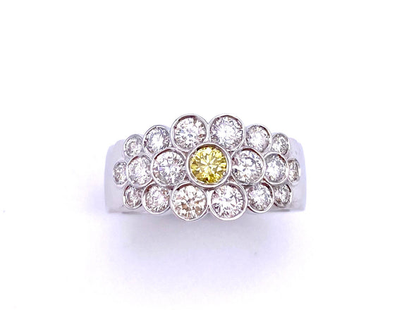 White and Yellow Diamond Right Hand Ring A302160W