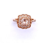 Morganite and Diamond Ring in Rose Gold C038LC7093