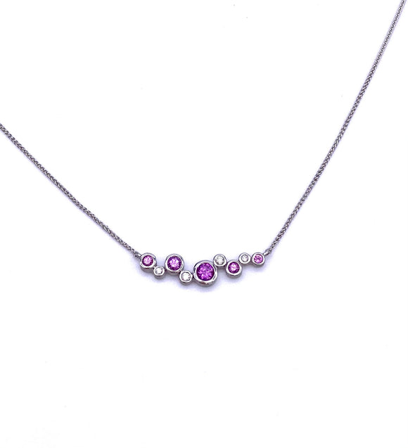 Rhodolite Garnet and Diamond Necklace F368NPF232GP2W1